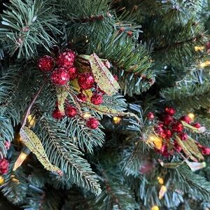 Glitter Berries Spray/pick with clip - set of 10